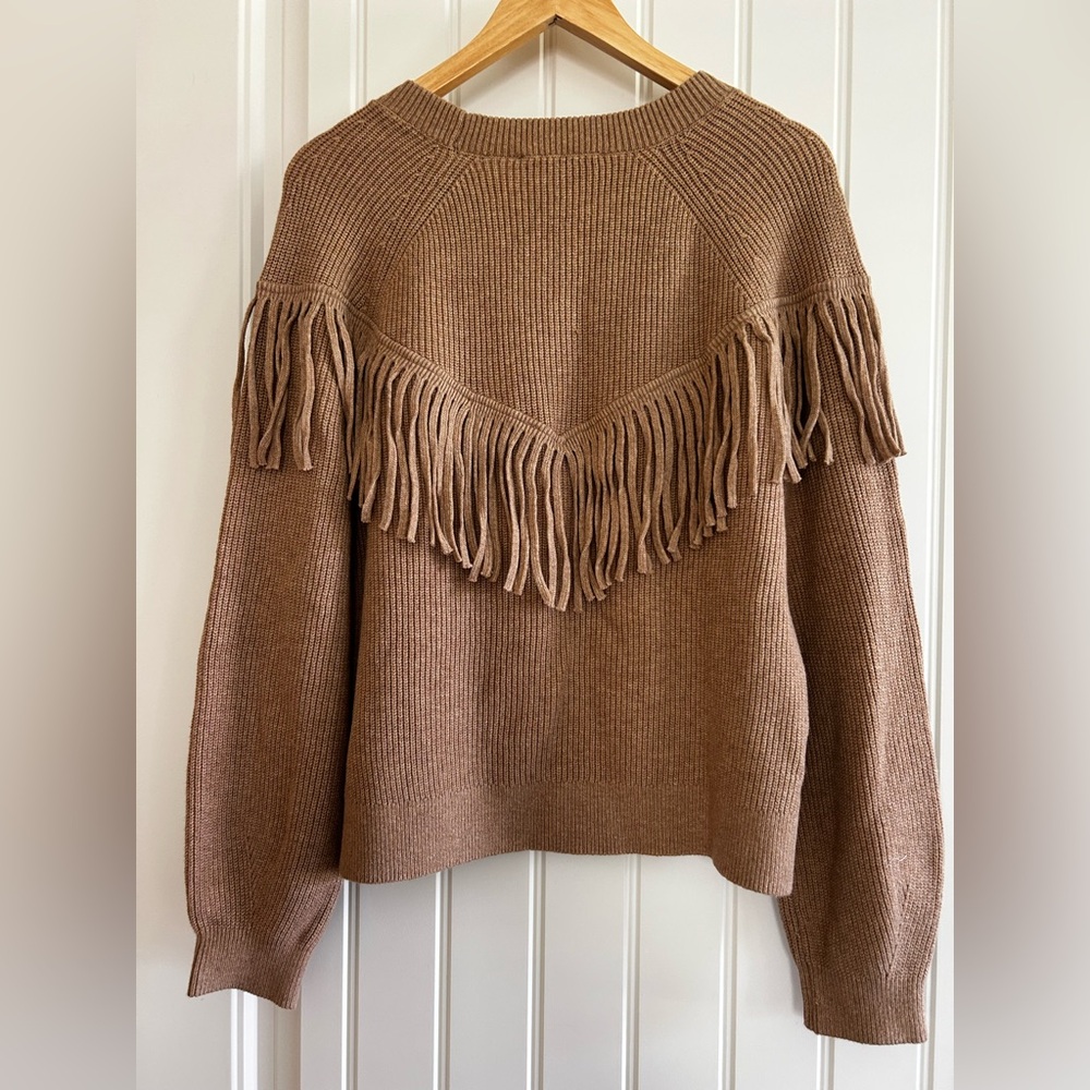 Super soft Carmel Fringe Sweater NWT - Picture 9 of 10